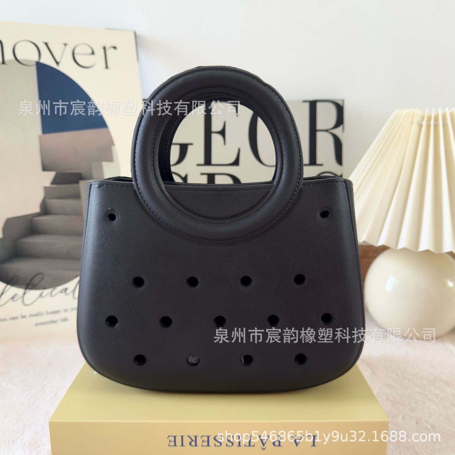 Eva Beach Bag Outdoor Seaside Vacation Ring Handbag Large Capacity Breathable Women's Shoulder Hole Bag