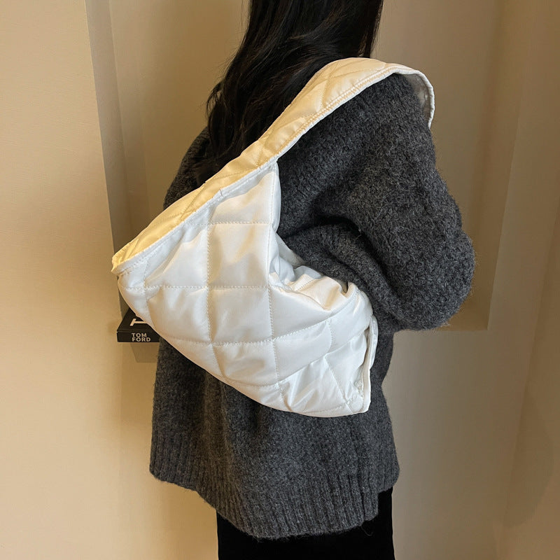 Tote Bag Women's New Fashion Rhombus Shoulder Bag Casual Simple Handbag