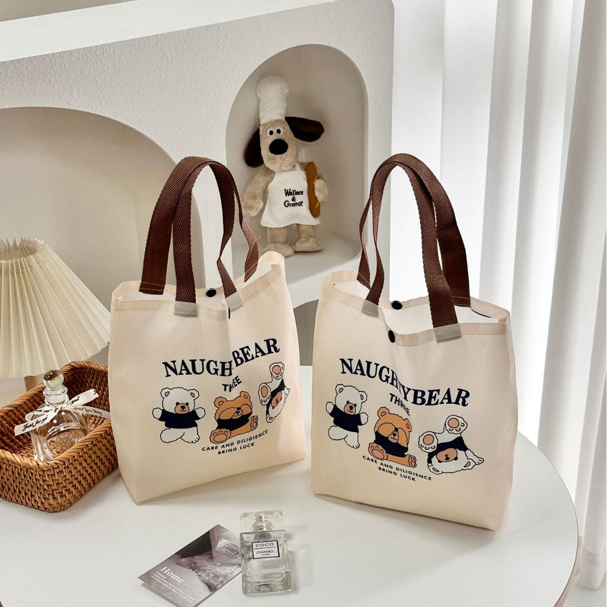 Bento Handbag New Bear Oxford Cloth Bag Student Portable Work Simple Canvas Bag