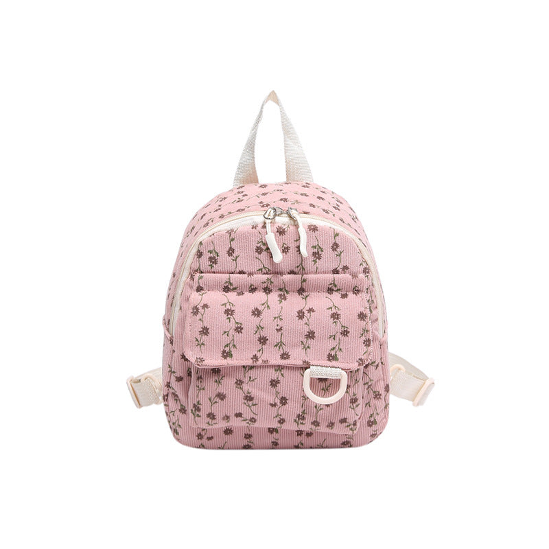 Corduroy Mini Backpack Women's New Large Capacity Student Fashion Simple Travel Small Backpack