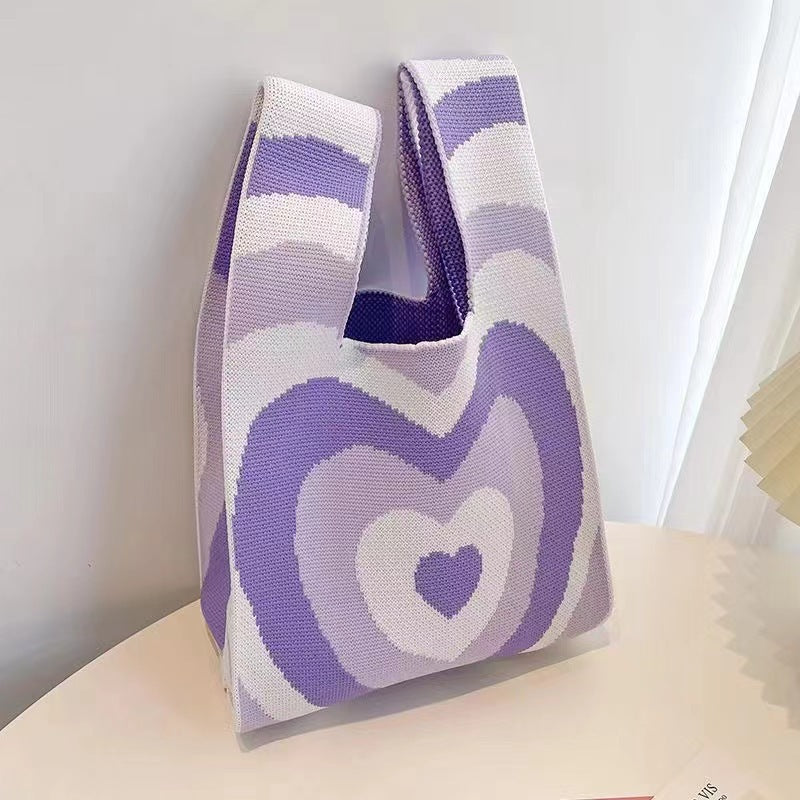 Vest Bag Women's Korean Knitted New Year Knitted Bag Hand Bag Knitted Oblique Bag