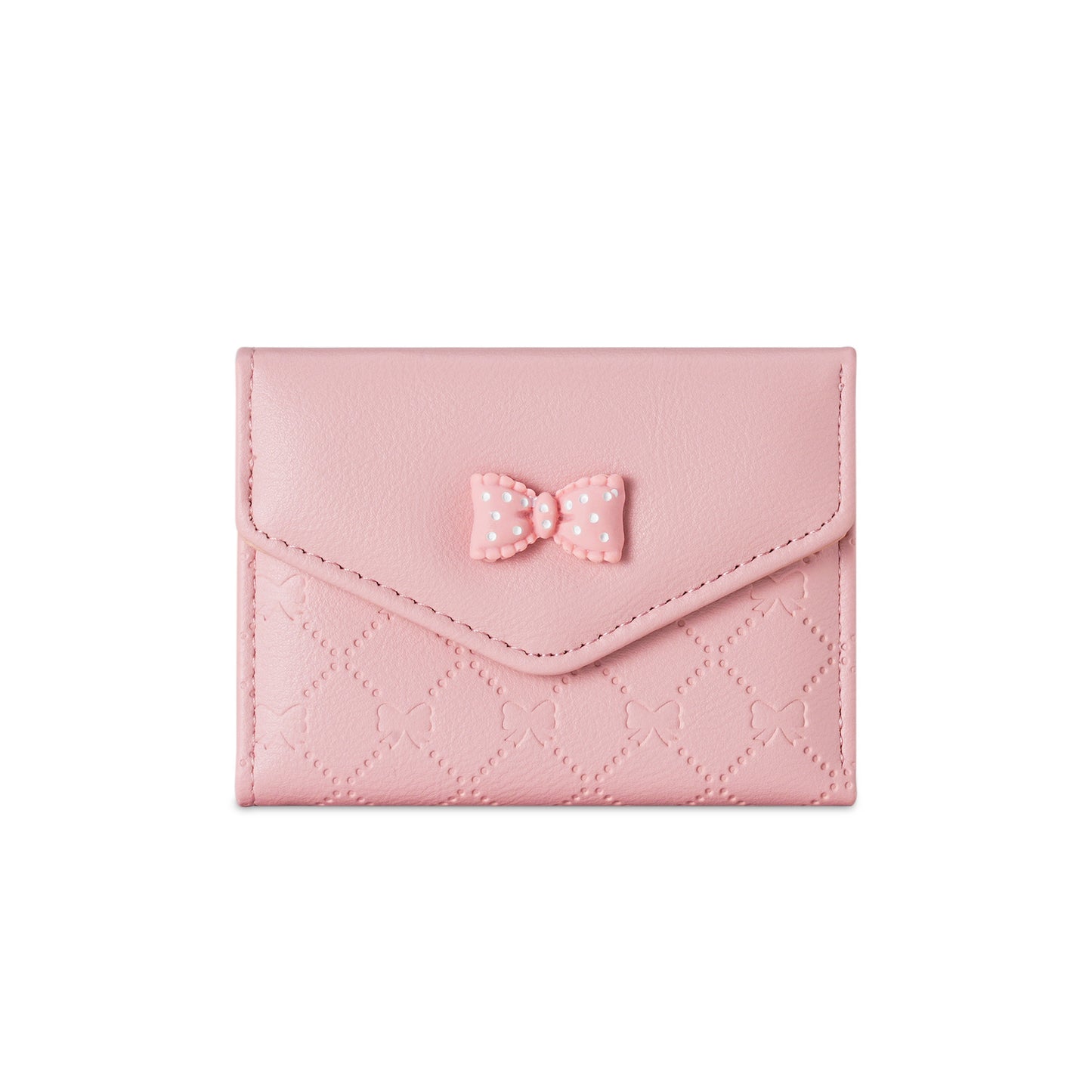Elegant Mini Wallet for Women with Bow Design, Ins Style Card Holder, Three-Fold PU Leather Purse with Anti-Theft Function