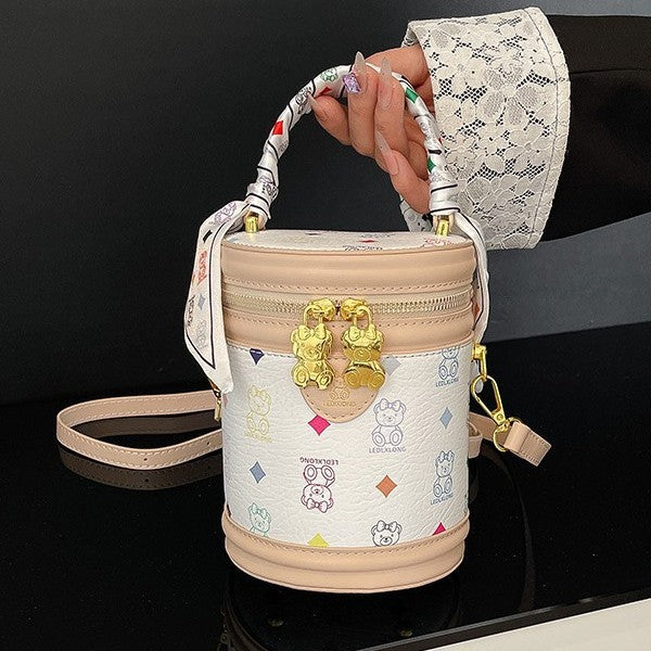 Retro Presbyopic Bucket Bags Women's New High-Grade Fashion Messenger Bag Light Luxury Temperament Shoulder Bag