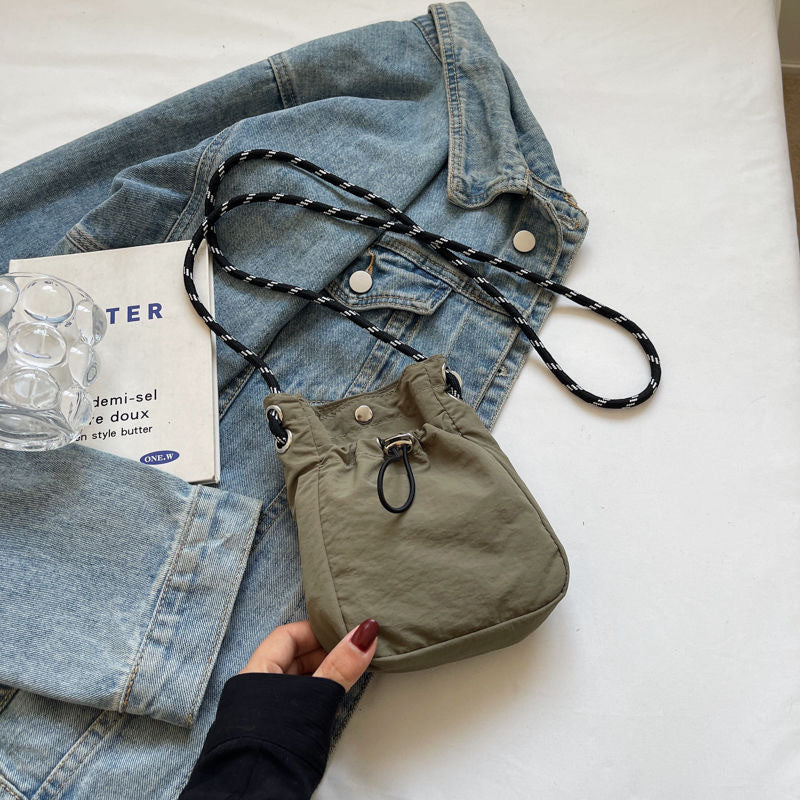 Spring New Women's Bag Nylon Casual Messenger Bag Convenient Travel Mobile Phone Bag Simple All-Match Shoulder Small Square Bag