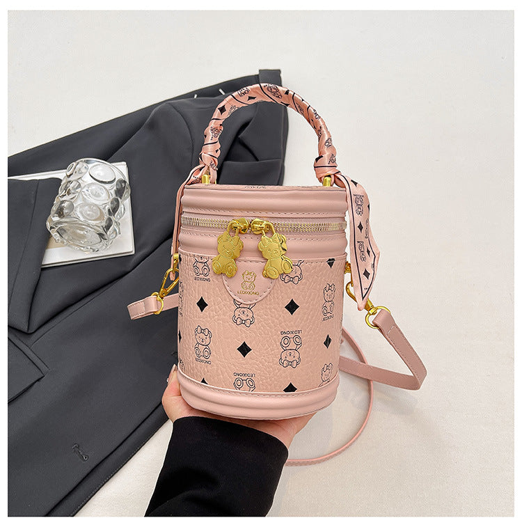 Retro Presbyopic Bucket Bags Women's New High-Grade Fashion Messenger Bag Light Luxury Temperament Shoulder Bag