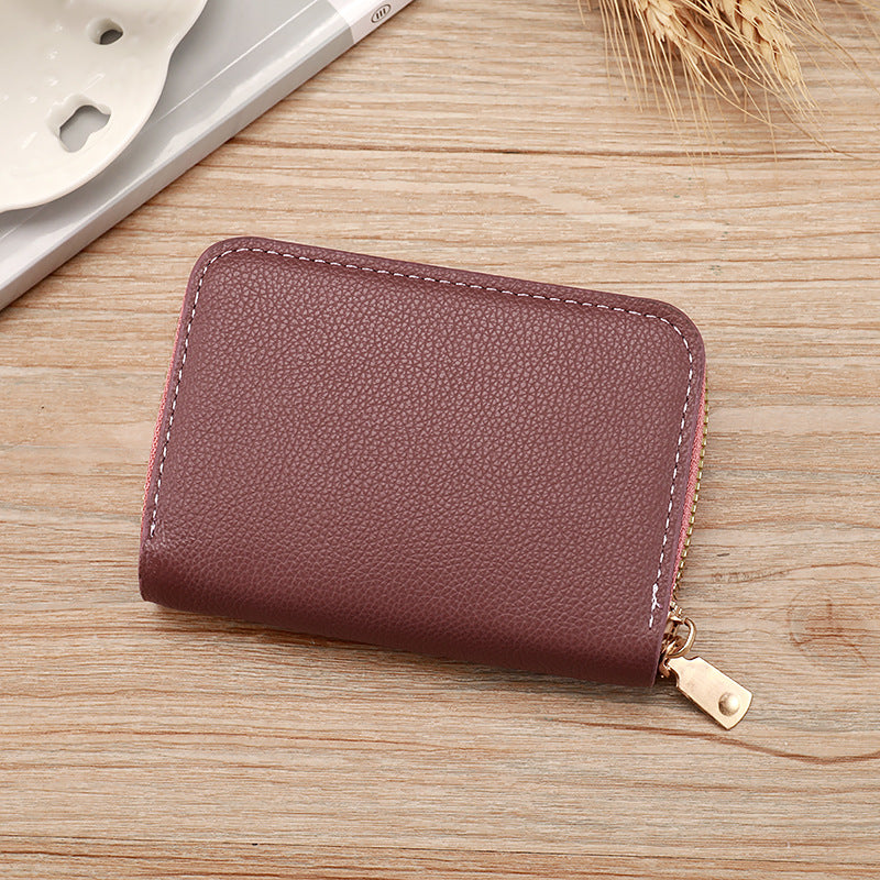 Fashionable Minimalist Women's Compact Zipper Wallet with Multi-Card Slots and Large Capacity for Daily Use