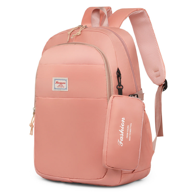New Large Capacity Fashion Backpack for Middle School Students Waterproof Nylon Material Letter Printing Stylish Casual Backpack