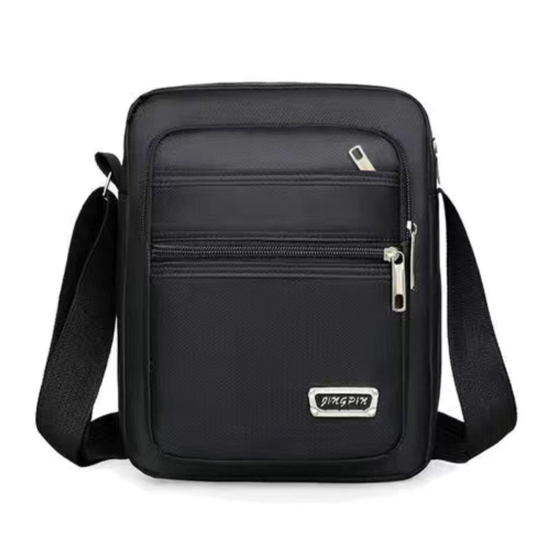 Men's Fashion Messenger Bag Multi-Layer Zipper Design Waterproof Business Casual All-Match Practical Shoulder Bag