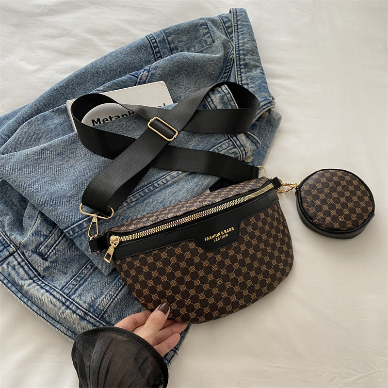 Trendy Fashion Women's Chest Bag Korean Style Retro Messenger Bag Large Capacity Trendy Simple Personality Waist Bag