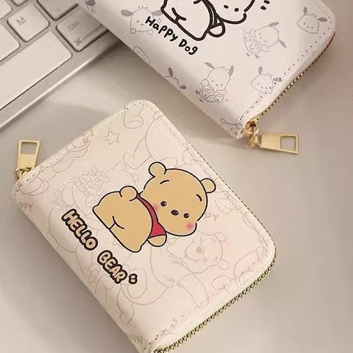 New Expanding Card Holder Zipper Wallet Certificate Good-looking High-Grade Children Student Waterproof Bear Female Male