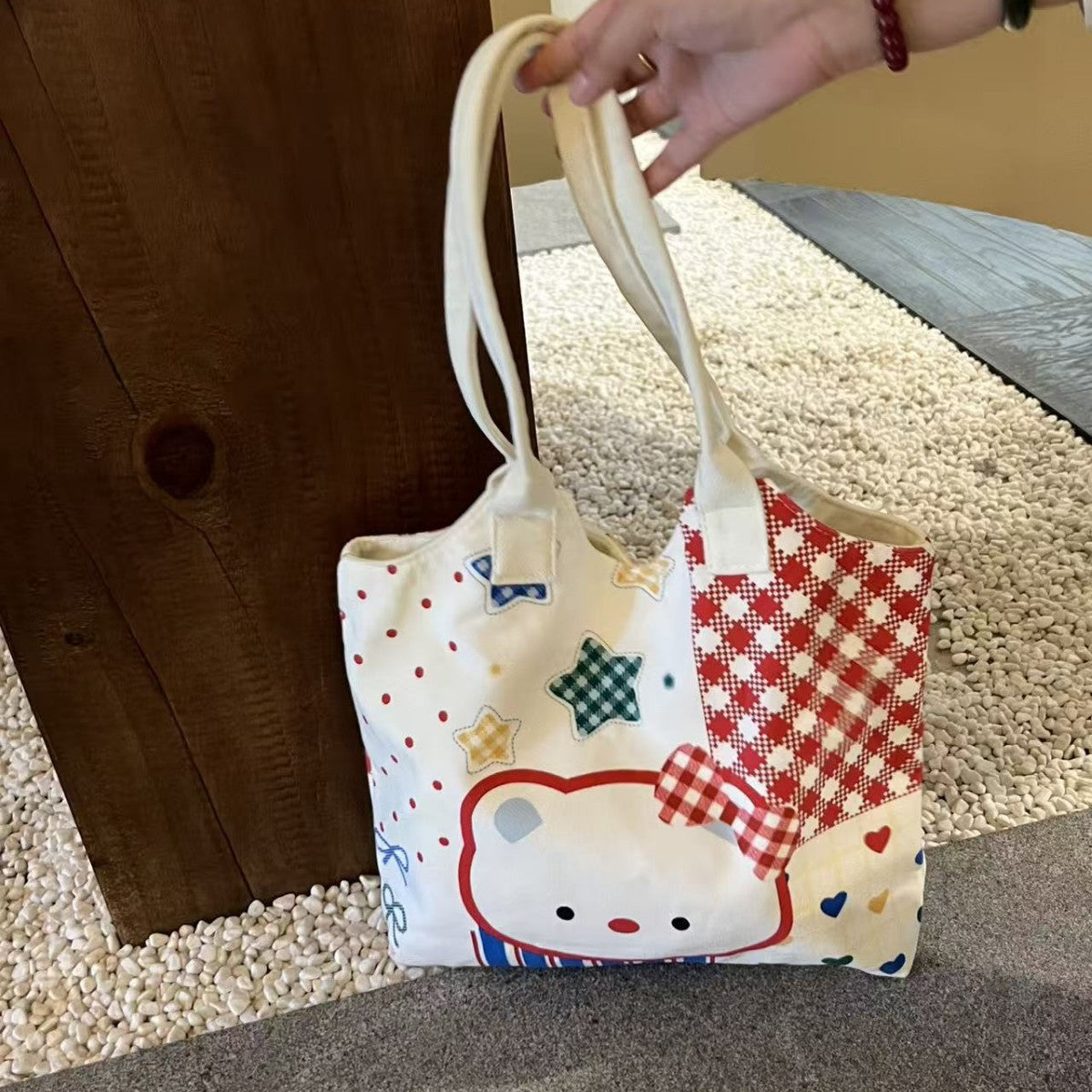 New Bear Good-looking Cute Wild Cartoon Large Capacity Fashion Canvas Bag Shoulder Handbag