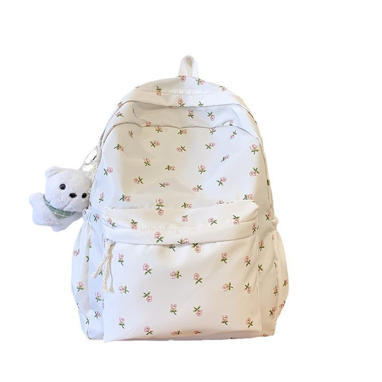 Japanese Floral Girl Backpack Childlike Cute Mori Style Style Suitable for Students' Daily Use