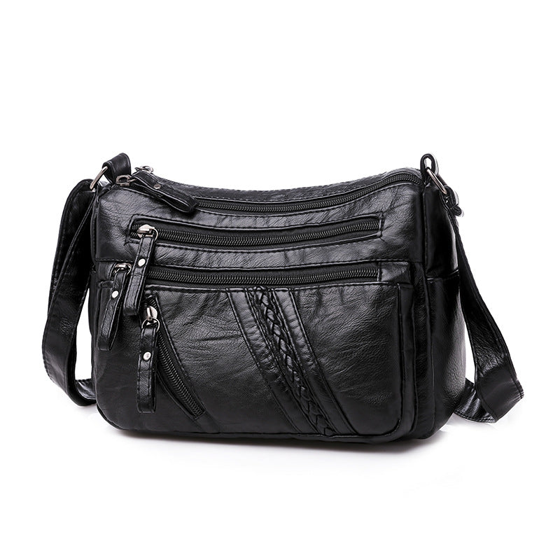 New Women's Soft PU Crossbody Bag with Multiple Pockets and Zipper Closure, Perfect for Daily Use