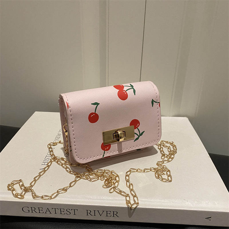 Fresh Cherry Print Fashionable New Spring Cute Trendy Sweet Korean Style Fashion Crossbody Shoulder Bag