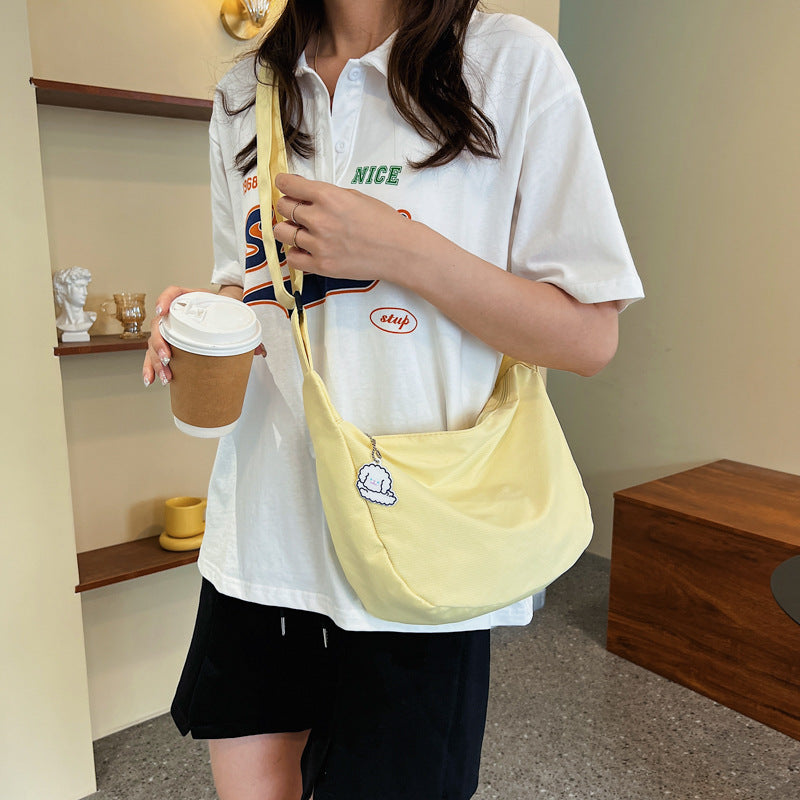 Dumpling Bag Men and Women Korean Shoulder Simple Pure Color Japanese Girl Students' Crossbody Bag