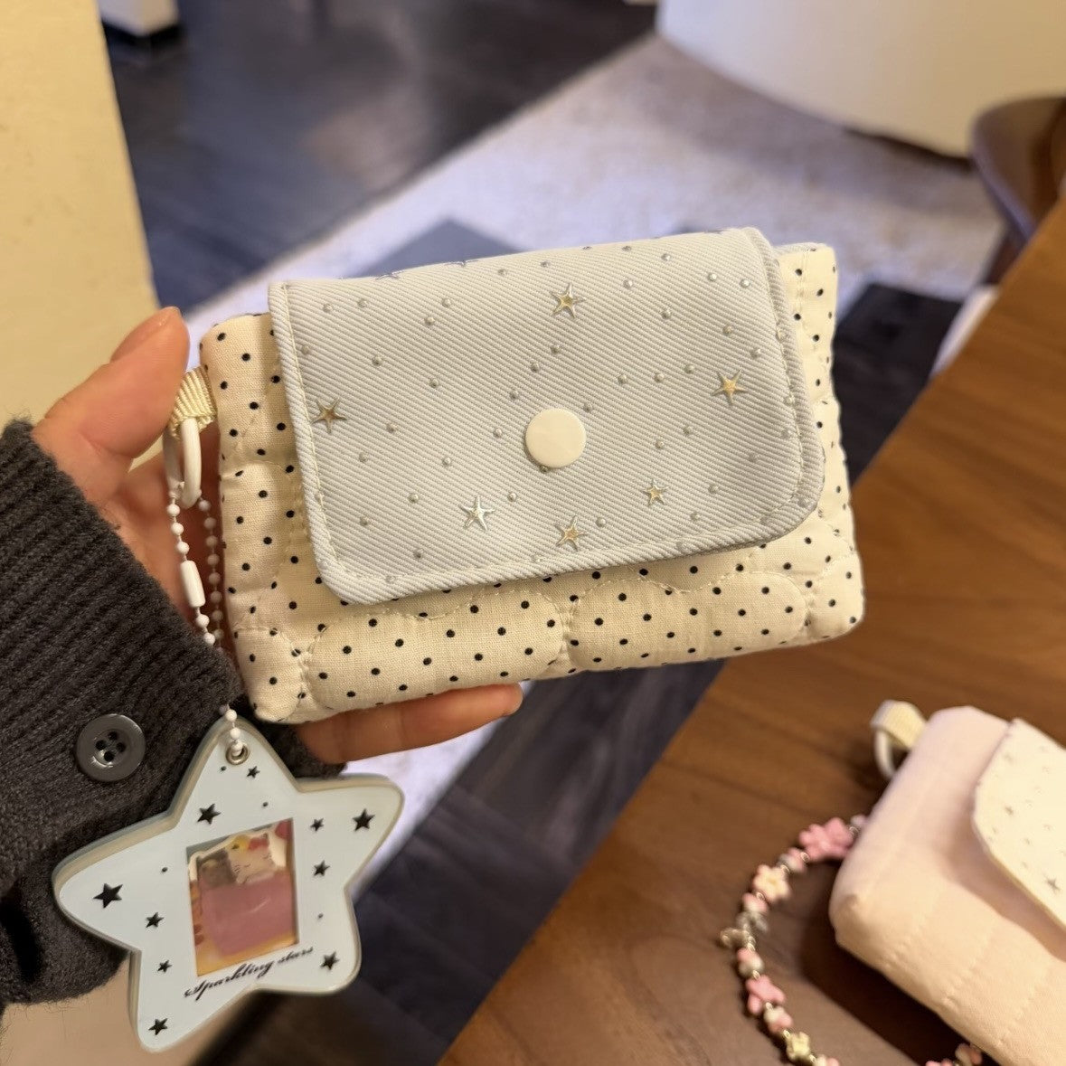 Cute Kawaii Bear Pattern Multi-Functional Coin Purse with Zipper for Makeup, Cards, and Essentials - Perfect for Travel and Daily Use