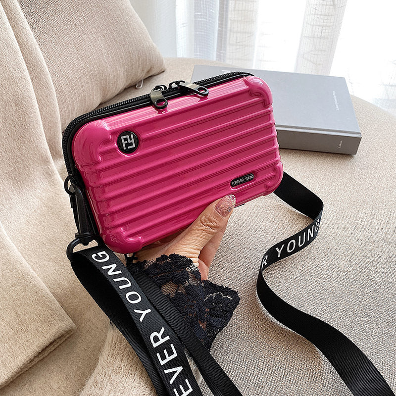 Stylish PC Hard Shell Cosmetic Bag with Adjustable Strap, Waterproof and Lightweight Travel Organizer for Everyday Use