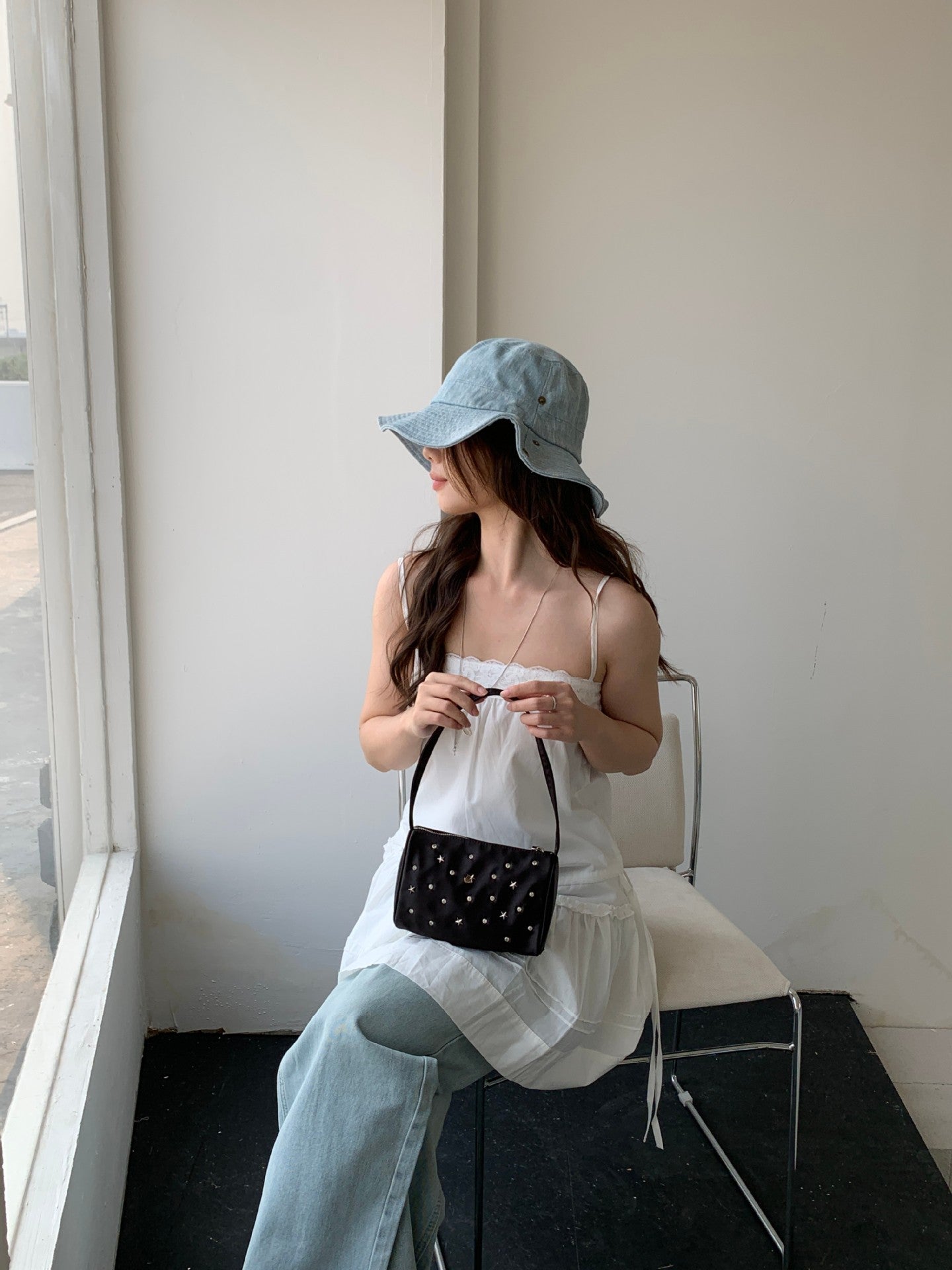 Elegant Satin Crossbody Bag with Star Rhinestone Details for Daily Stylish Look