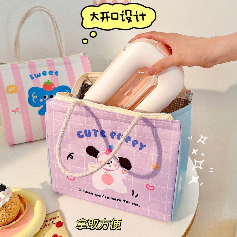Lunch Box Bag Student Office Worker Thermal Bag Storage Bento Bag Breakfast Cute Tote Rice Bag