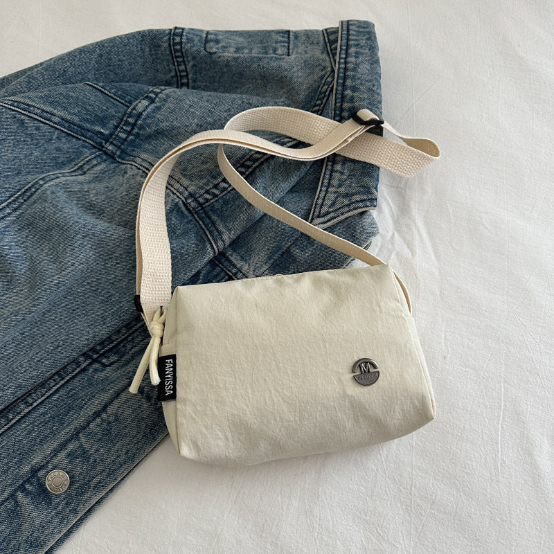 Minimalist Nylon Crossbody Bag for Women - Lightweight Daily Commute Shoulder Bag with Simple Design and Practical Open Top