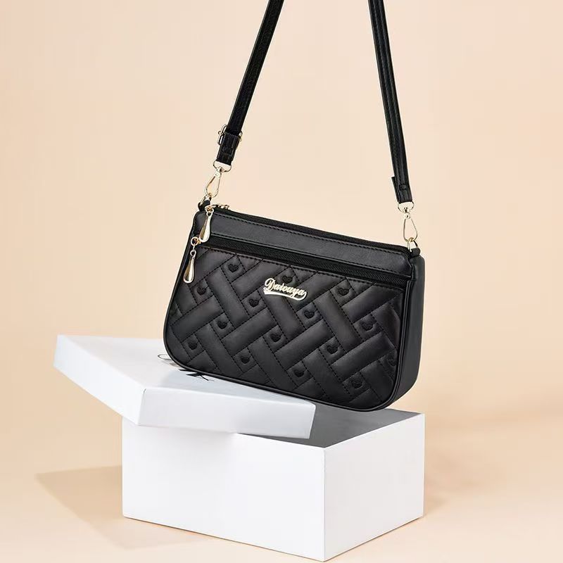 Stylish Quilted Crossbody Bag for Women with Zipper Closure and Multiple Pockets, Perfect for Daily Use and Shopping