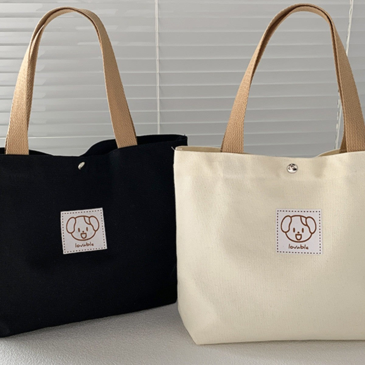 Cute Cartoon Canvas Tote Bag for Daily Use, School, Lunch, and Gift Packaging - Stylish and Practical Handheld Bag