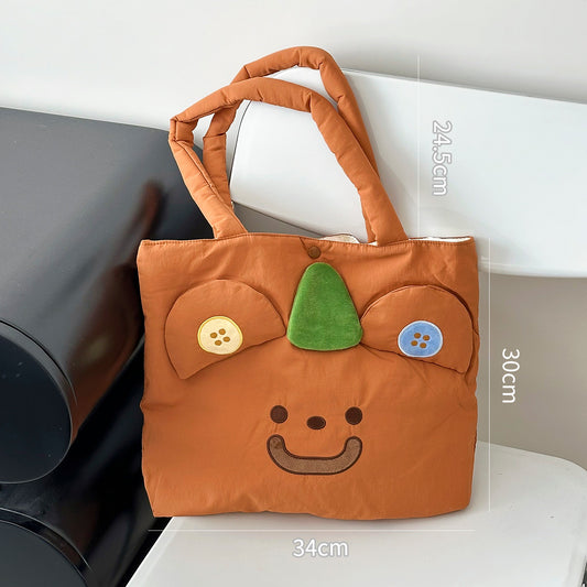 Cartoon Shoulder Bag Girl Versatile Commuter Tote Student Large Capacity Tutorial Handbag for Class