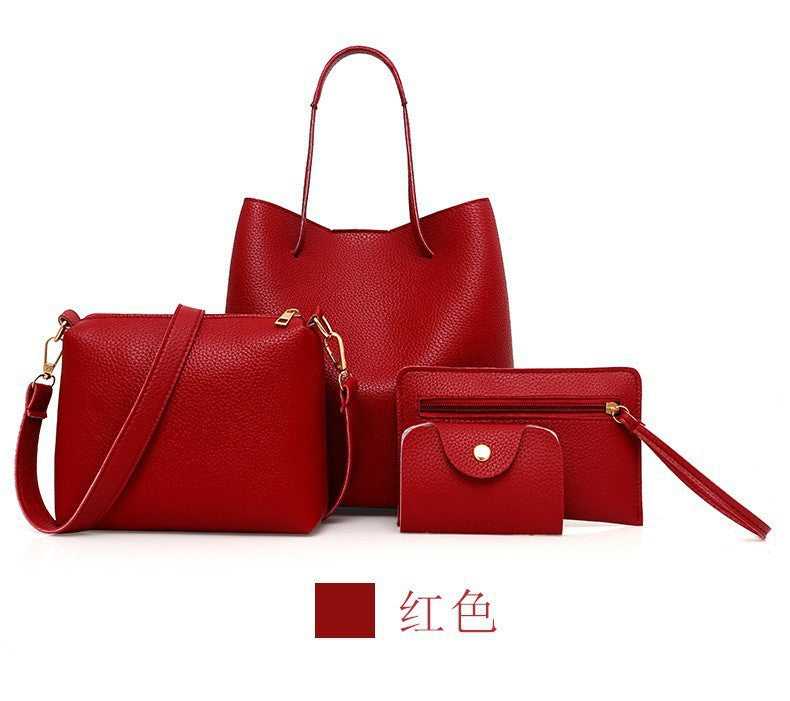 Stylish Four-Piece Bag Set for Women, Minimalist Design with Magnetic Closure, Perfect for Daily Use