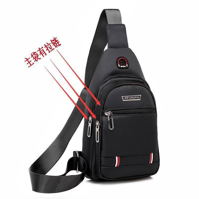 Fashionable Waterproof Crossbody Bag with Zippered Main Compartment and Earphone Hole for Daily Use