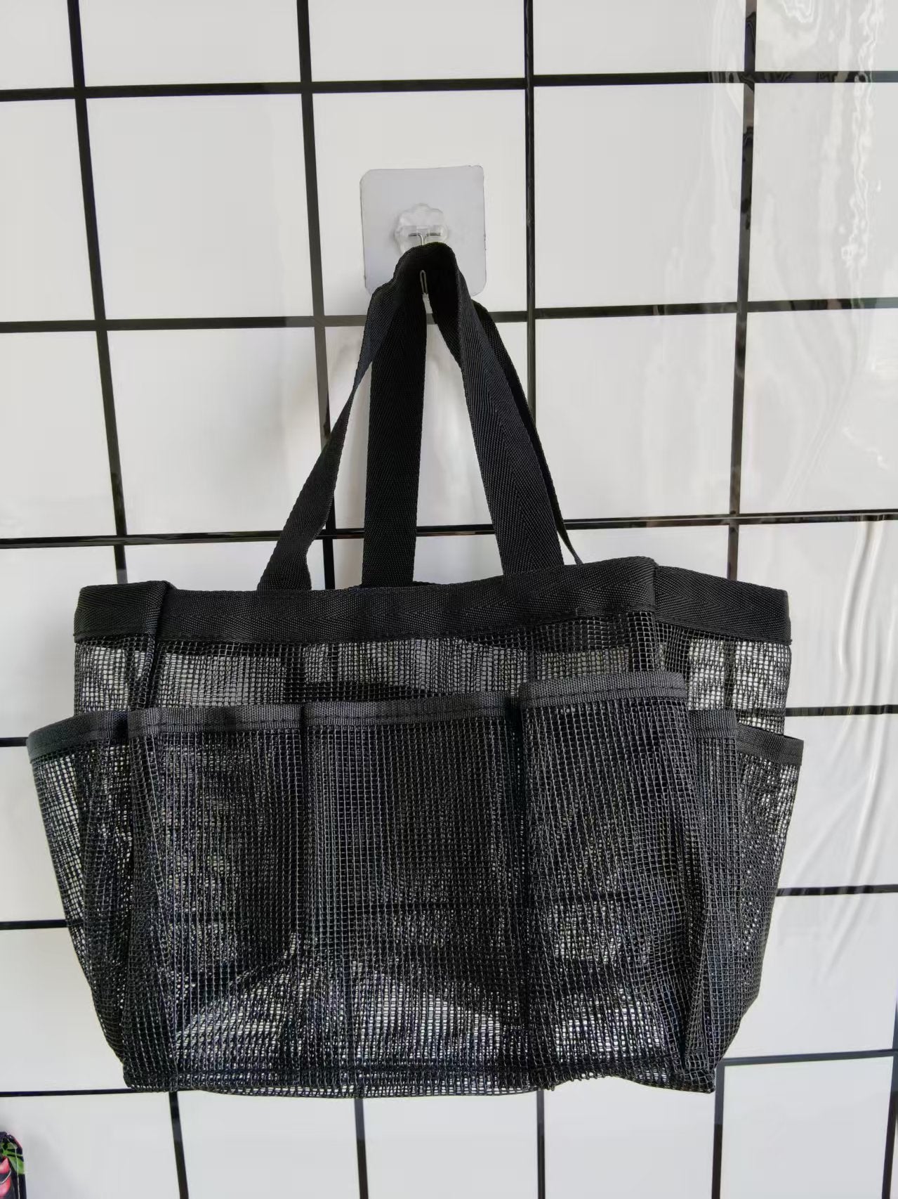 Mesh Tote Bag for Bathroom, Beach, Gym & Outdoor Use - Foldable, Breathable, Waterproof Storage Organizer