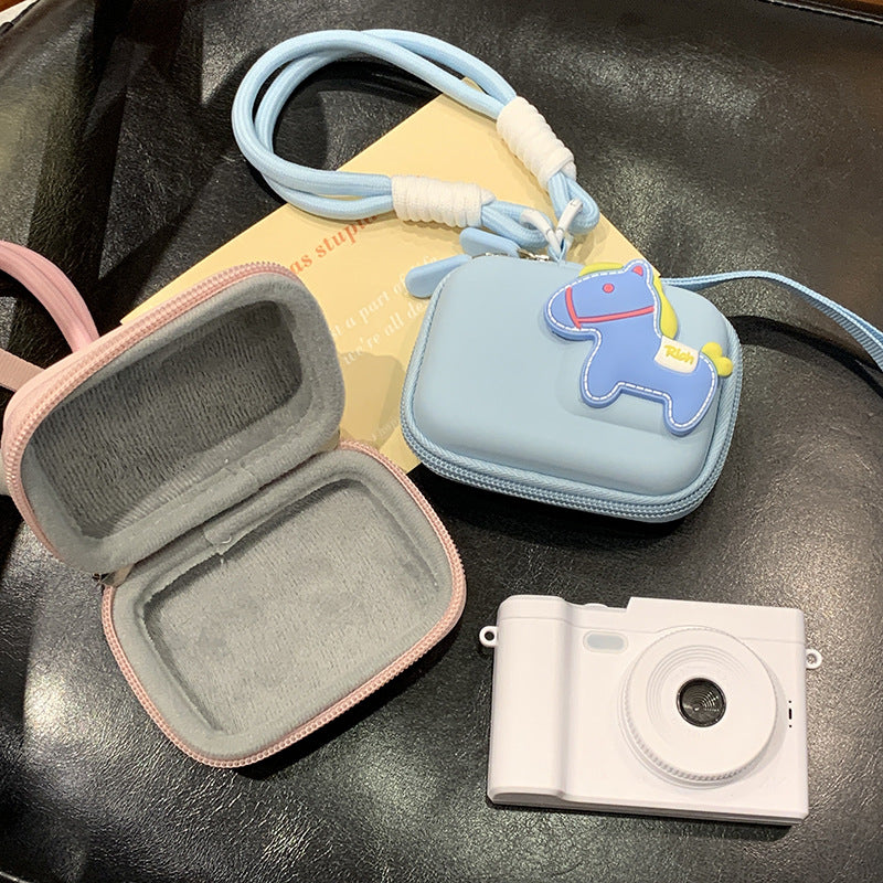 Cute Horse Design Portable Camera Case with Shockproof Protection and Adjustable Strap for Action Cameras
