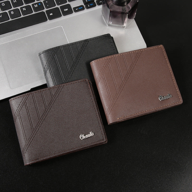 Men's Short Wallet Multiple Card Slots Lightweight and Wear-Resistant Pu Wallet with a Sense of Design Everyday Joker