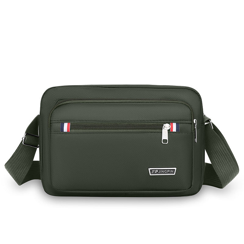 Fashionable Men's Shoulder Bag with Waterproof PU Material and Multi-layer Storage for Business and Travel