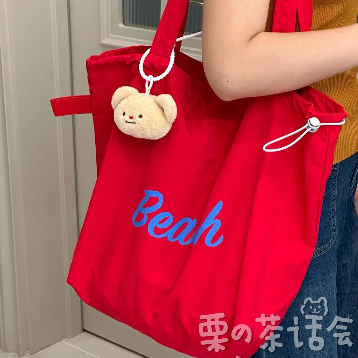 New Nylon Drawstring Tote Bag Printing Design Suitable for Daily Travel Travel Commuting Large Capacity Shoulder Bag