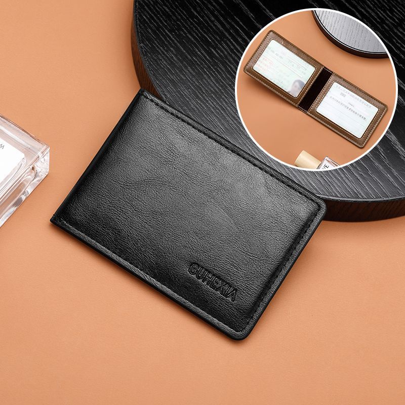 Retro Leather Driving License Leather Case Men's Multi-Functional Certificate Card Holder Motor Vehicle Card Holder Ultra-Thin Driving License Clip