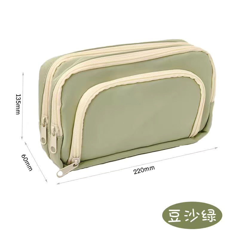 New Fashion Multi-layer Stationery Pouch with Front Window, Large Capacity, Cute Design for Students and Girls