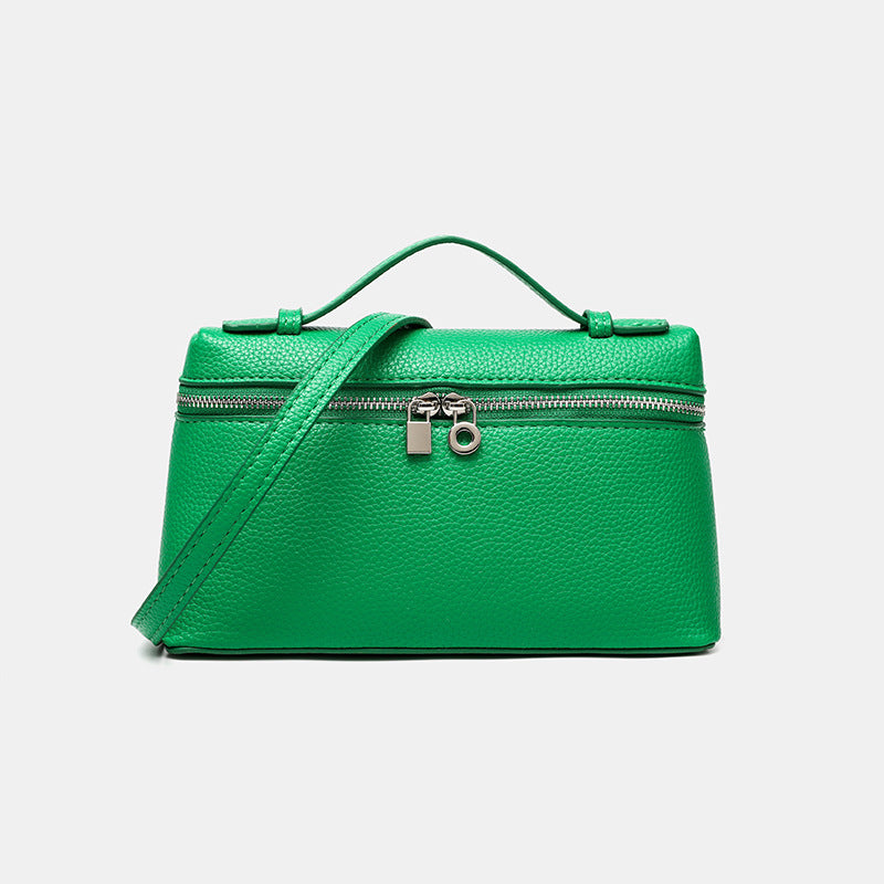 Lunch Box Bag PU Leather Women's Simple All-Match Shoulder Crossbody Box Bag Niche Temperament Women's Bag