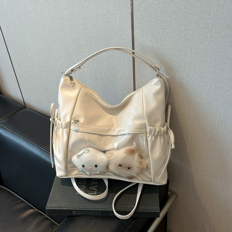 Japanese Bow Cartoon Backpack Female Secondary College Class Commuting Large Capacity One Shoulder Crossbody Backpack