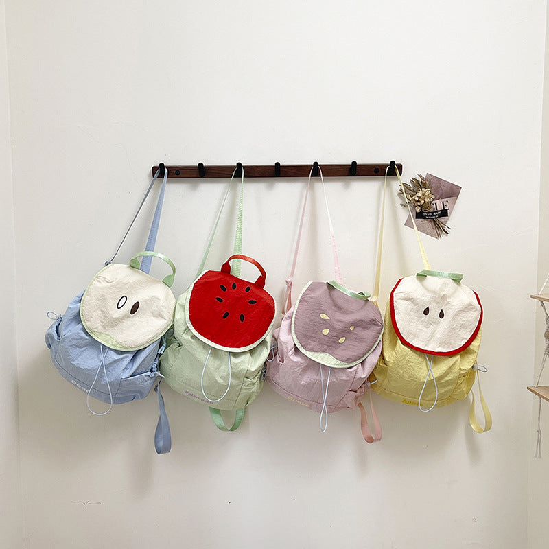 Cute Color-block Mini Backpack for Women, Waterproof Campus Style with Drawstring Design and Front Pocket
