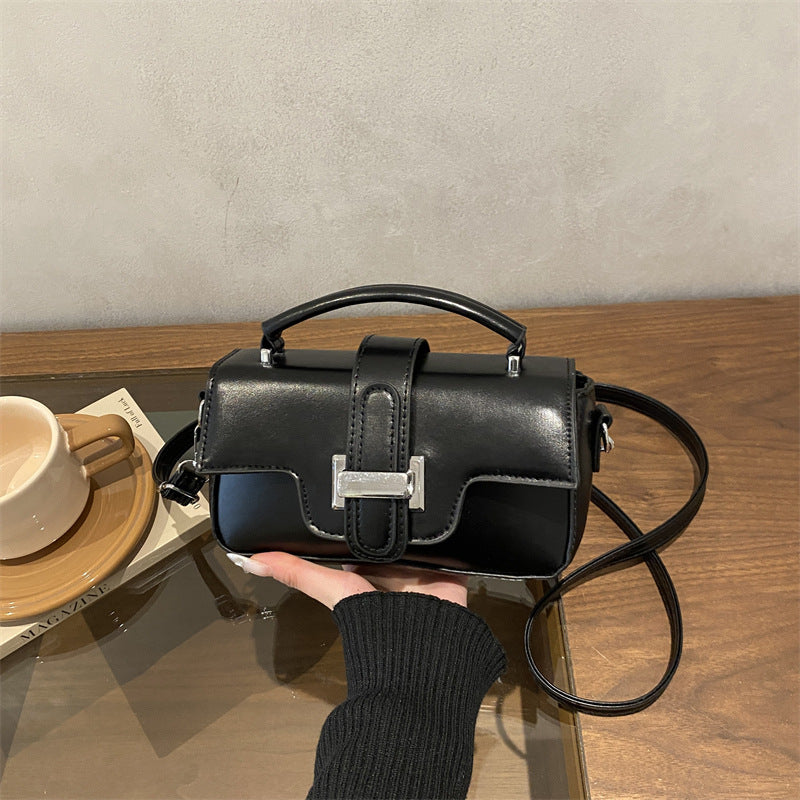 Trendy Western Style Belt Buckle Fashionable Spring New Light Luxury Commute Leisure Single Shoulder Crossbody Portable Small Square Bag for Women