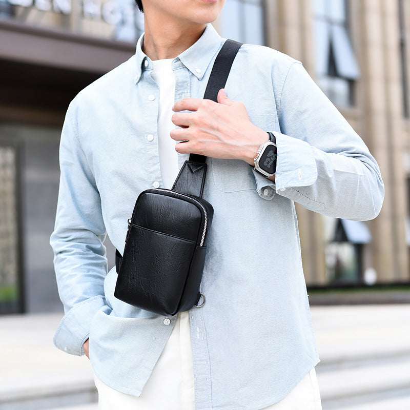 Men's Small Chest Bag New Leisure Commute One Shoulder All-Match Crossbody Trendy Backpack