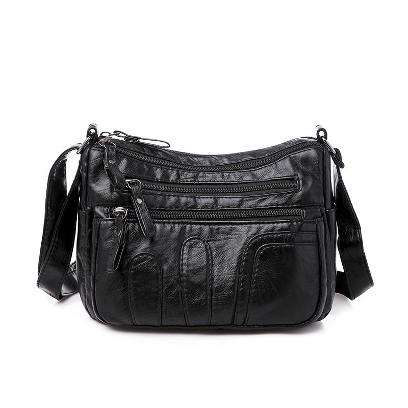 New Women's Soft PU Crossbody Bag with Multiple Pockets and Zipper Closure, Perfect for Daily Use