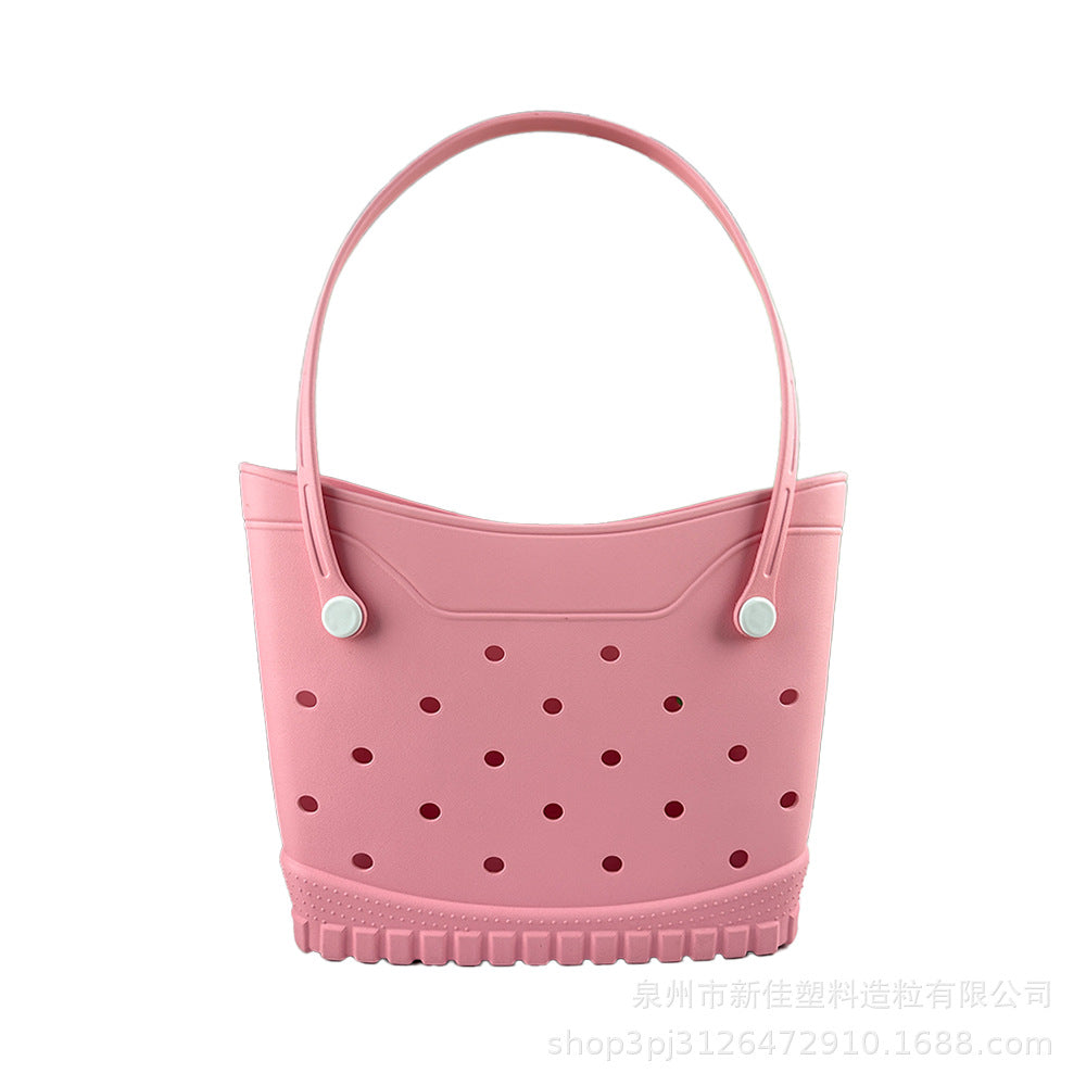 Stylish EVA Beach Tote Bag with Hollow Design, Lightweight and Spacious for Daily Use
