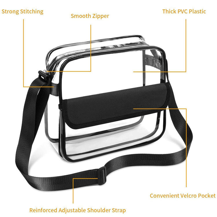 Clear PVC Crossbody Bag for Travel, Gym, Beach ¨C Multi-Functional Storage with Adjustable Strap
