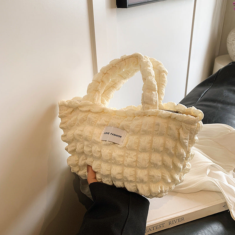 New Bubble Cloud Bag Commuter Shoulder Handbag Office Worker Large Capacity Summer Simple Korean Style Ins Women's Bag