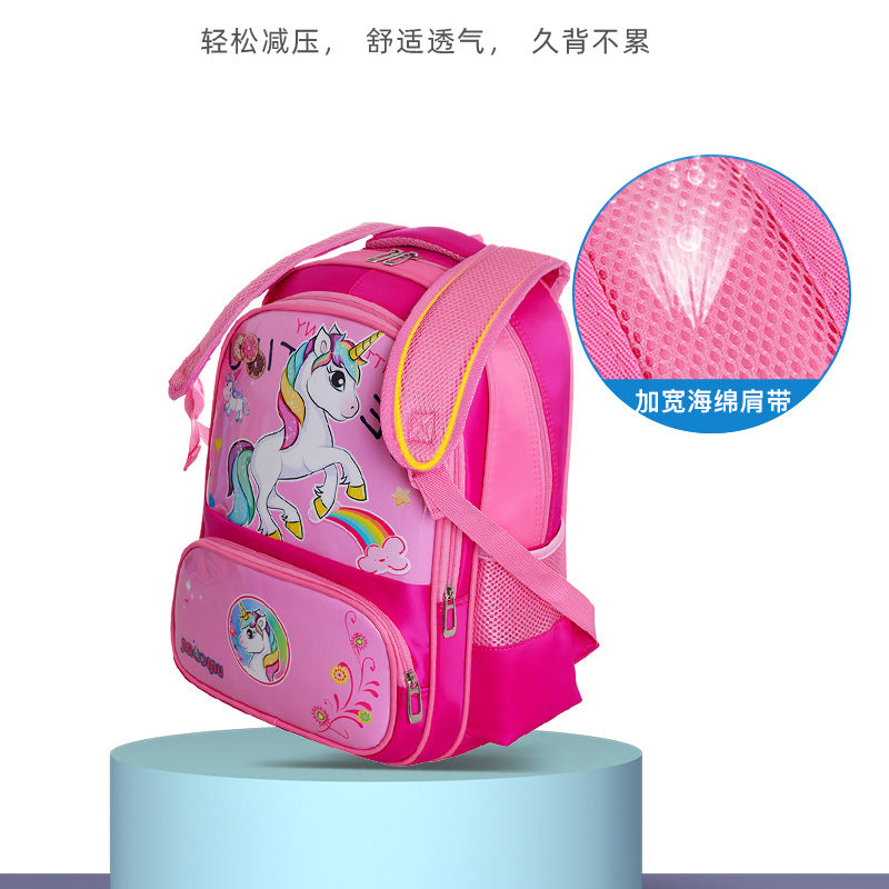 Lightweight Breathable Kids Backpack with Cartoon Design for School Children, Comfortable Ergonomic Shoulder Straps and Durable Nylon Material