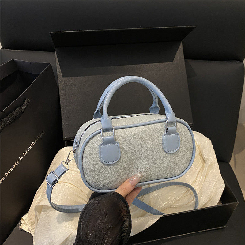 Chic Retro Mini Crossbody Bag for Women 2025 Summer Trendy PU Handbag with Zipper Closure and Soft Texture