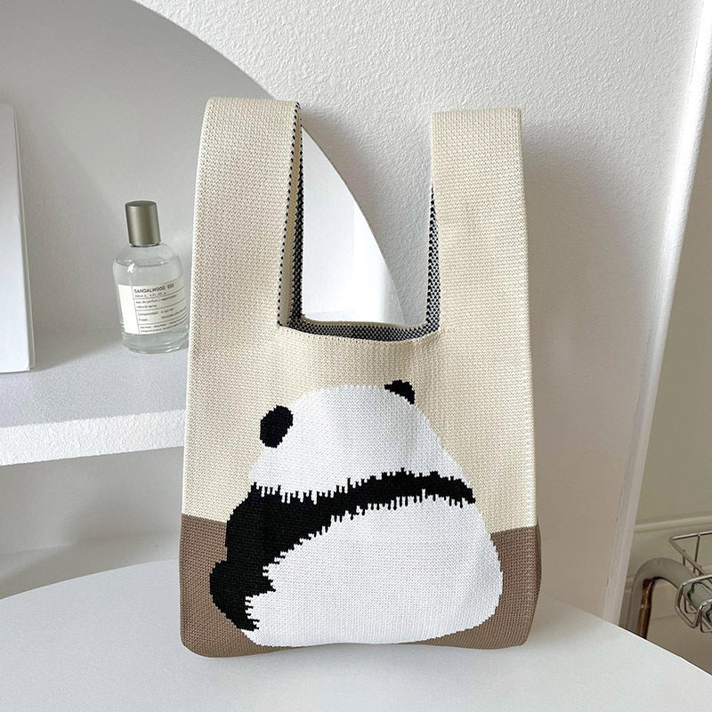 Vest Bag Women's Korean Knitted New Year Knitted Bag Hand Bag Knitted Oblique Bag