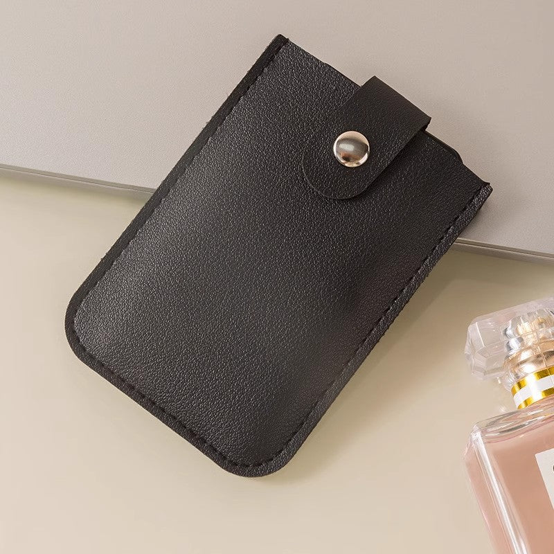 Stylish Leather Card Holder with Multi-Slot Design, Anti-Magnetic Protection and Convenient Pull-Out Feature for ID, Bank Cards and More