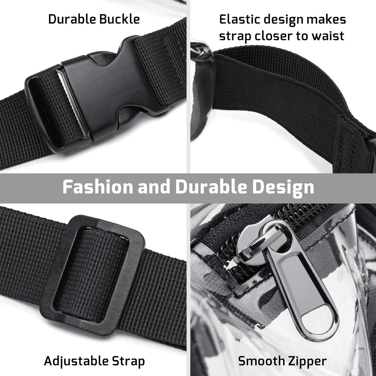 Transparent PVC Waist Bag Workout Waterproof Storage Bag Crossbody Sports Outdoor Running Pouch Travel